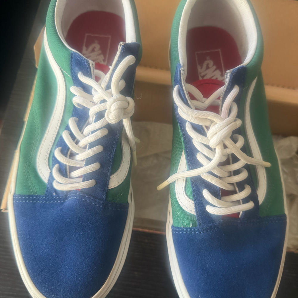 Vans Old Skool Yacht Club Blue Green Multicolor Sneakers Men’s 9.5 Women’s 11